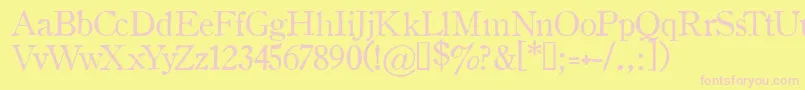 Oldstyle1Hplhs Font – Pink Fonts on Yellow Background