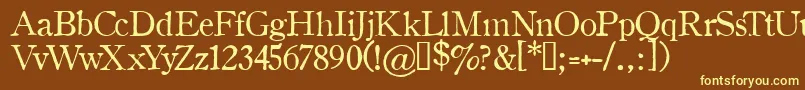 Oldstyle1Hplhs Font – Yellow Fonts on Brown Background