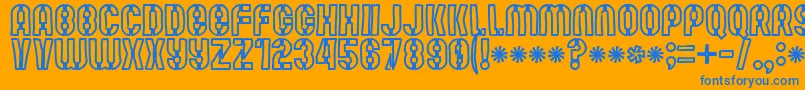 Mute Fruit White Krash Font – Blue Fonts on Orange Background