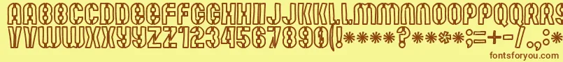 Mute Fruit White Krash Font – Brown Fonts on Yellow Background