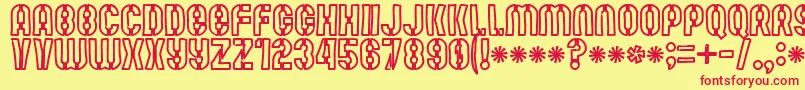 Mute Fruit White Krash Font – Red Fonts on Yellow Background