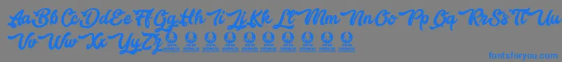 Bestlovers Font – Blue Fonts on Gray Background