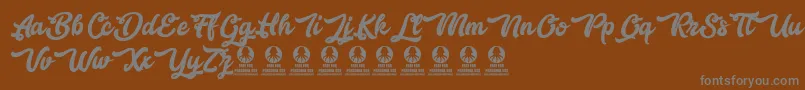 Bestlovers Font – Gray Fonts on Brown Background