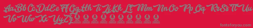 Bestlovers Font – Gray Fonts on Red Background