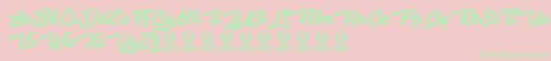 Bestlovers Font – Green Fonts on Pink Background