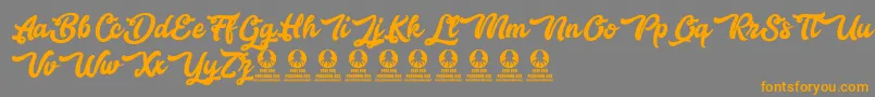 Bestlovers Font – Orange Fonts on Gray Background