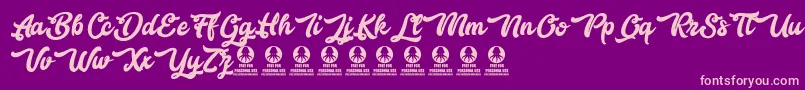 Bestlovers Font – Pink Fonts on Purple Background
