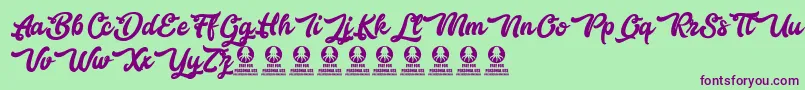 Police Bestlovers – polices violettes sur fond vert
