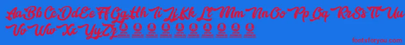 Bestlovers Font – Red Fonts on Blue Background