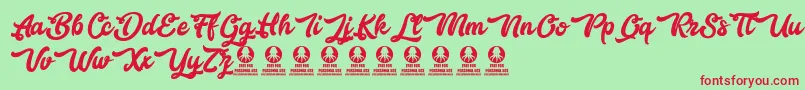 Bestlovers Font – Red Fonts on Green Background