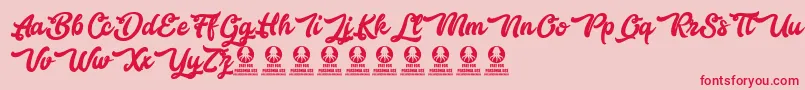 Police Bestlovers – polices rouges sur fond rose