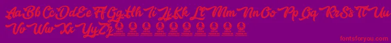 Bestlovers Font – Red Fonts on Purple Background