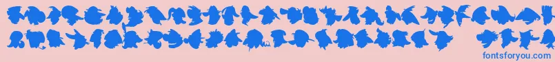 Fonte ImprofilLtBlack – fontes azuis em um fundo rosa