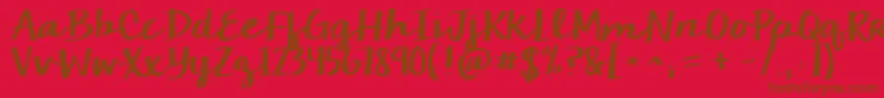 Kgchelseamarketscript Font – Brown Fonts on Red Background