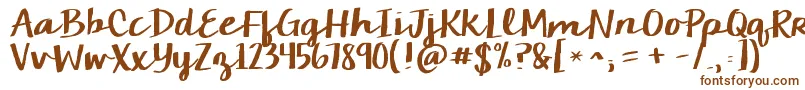 Kgchelseamarketscript-Schriftart – Braune Schriften auf weißem Hintergrund