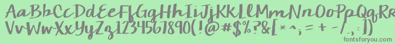 Kgchelseamarketscript Font – Gray Fonts on Green Background