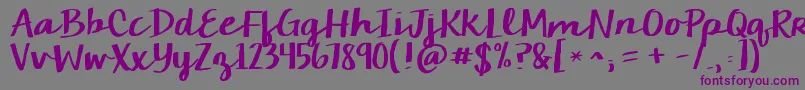 Шрифт Kgchelseamarketscript – фиолетовые шрифты на сером фоне