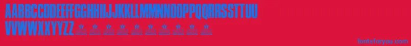 CrossTownPersonalUse Font – Blue Fonts on Red Background