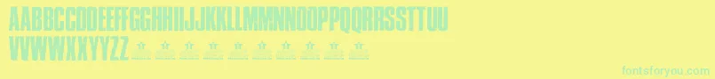 fuente CrossTownPersonalUse – Fuentes Verdes Sobre Fondo Amarillo