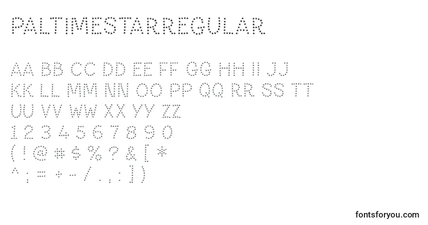 Schriftart PaltimestarRegular – Alphabet, Zahlen, spezielle Symbole