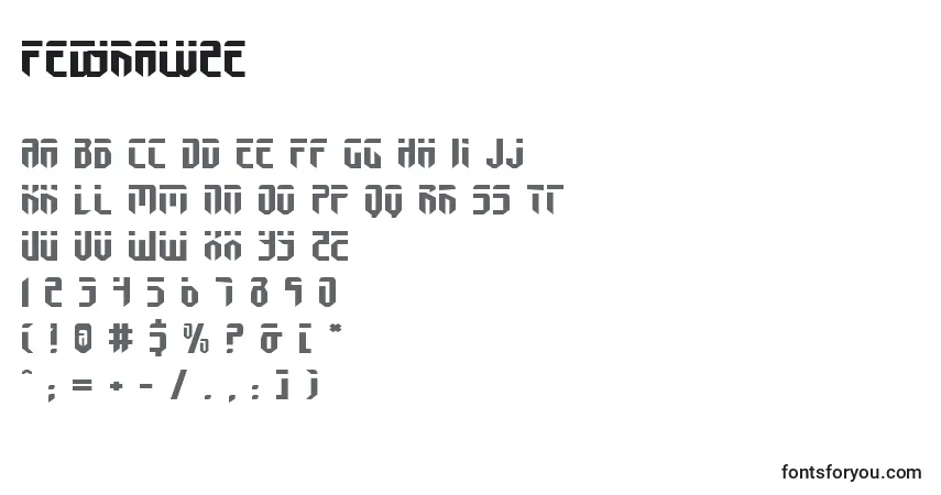 Schriftart Fedyralv2e – Alphabet, Zahlen, spezielle Symbole
