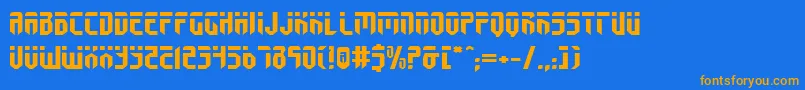Fedyralv2e Font – Orange Fonts on Blue Background