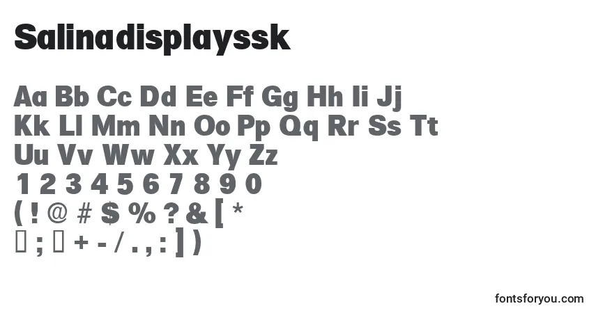 Salinadisplayssk-fontti – aakkoset, numerot, erikoismerkit