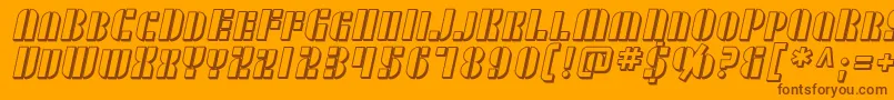 Fonte SfRetrospliceScShaded – fontes marrons em um fundo laranja