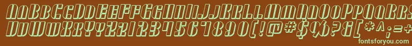 SfRetrospliceScShaded Font – Green Fonts on Brown Background