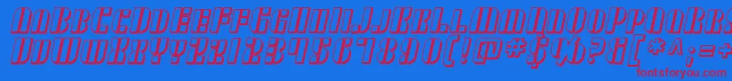 SfRetrospliceScShaded Font – Red Fonts on Blue Background