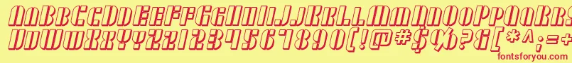 SfRetrospliceScShaded Font – Red Fonts on Yellow Background