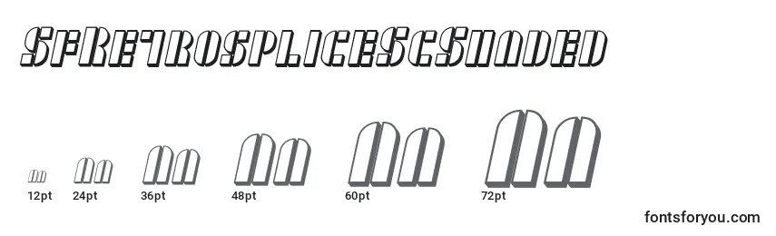 Размеры шрифта SfRetrospliceScShaded