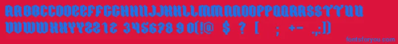 Ordnung Font – Blue Fonts on Red Background