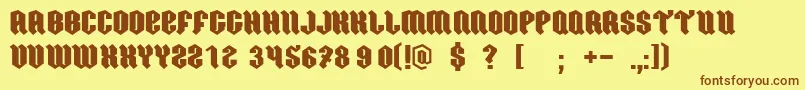 Ordnung Font – Brown Fonts on Yellow Background