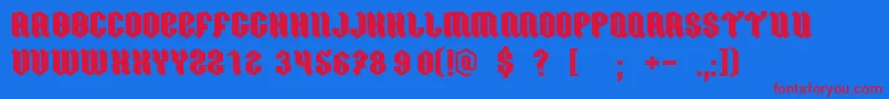 Ordnung Font – Red Fonts on Blue Background