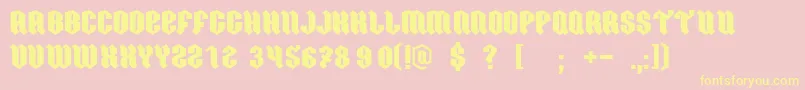 Ordnung Font – Yellow Fonts on Pink Background