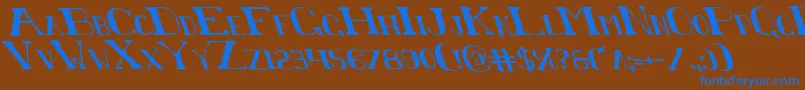 ChardinDoihleLeftalic Font – Blue Fonts on Brown Background