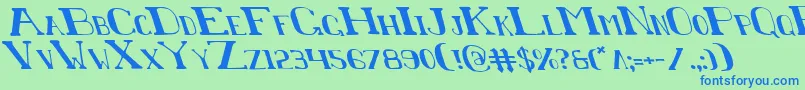 ChardinDoihleLeftalic Font – Blue Fonts on Green Background
