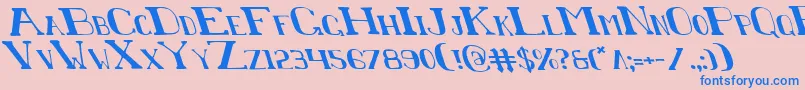ChardinDoihleLeftalic Font – Blue Fonts on Pink Background