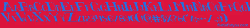 ChardinDoihleLeftalic Font – Blue Fonts on Red Background