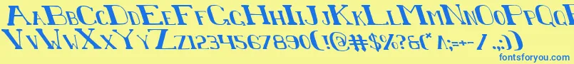 Czcionka ChardinDoihleLeftalic – niebieskie czcionki na żółtym tle