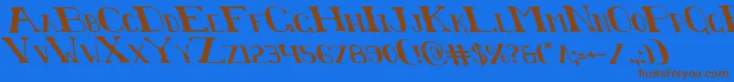 ChardinDoihleLeftalic Font – Brown Fonts on Blue Background