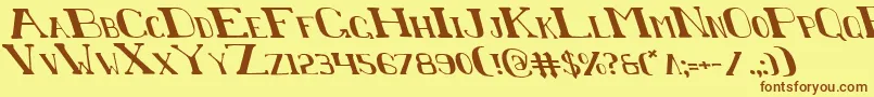 ChardinDoihleLeftalic Font – Brown Fonts on Yellow Background