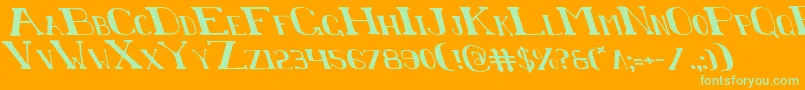 ChardinDoihleLeftalic Font – Green Fonts on Orange Background