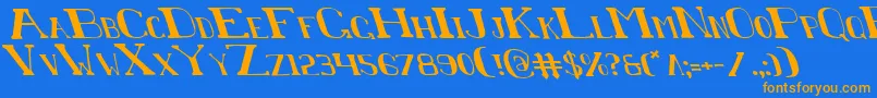 ChardinDoihleLeftalic Font – Orange Fonts on Blue Background
