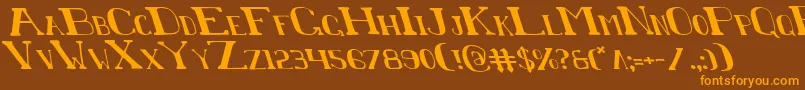 ChardinDoihleLeftalic Font – Orange Fonts on Brown Background