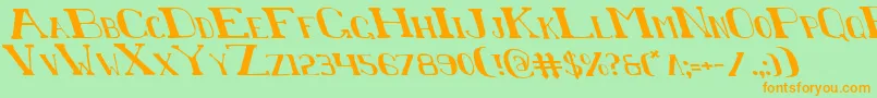 ChardinDoihleLeftalic Font – Orange Fonts on Green Background