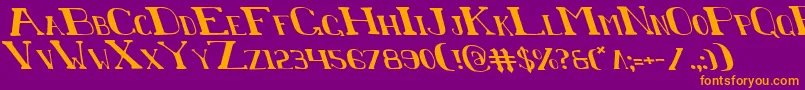 ChardinDoihleLeftalic Font – Orange Fonts on Purple Background