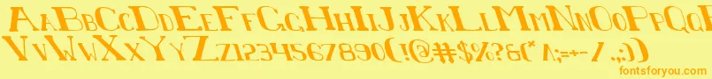ChardinDoihleLeftalic Font – Orange Fonts on Yellow Background