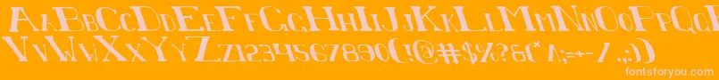 ChardinDoihleLeftalic Font – Pink Fonts on Orange Background